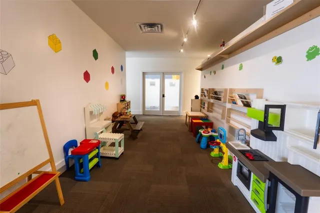 a view of a play room with toys
