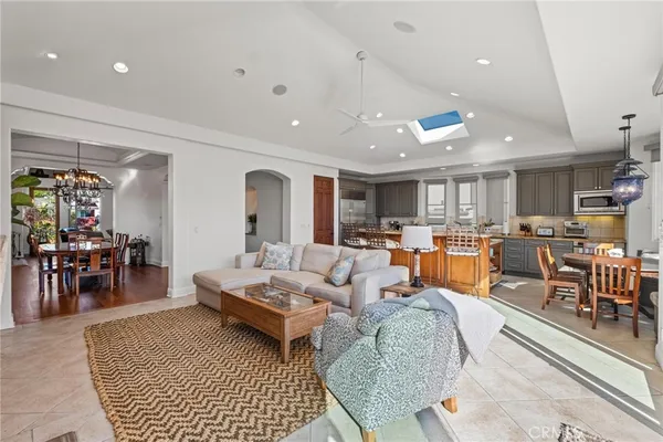a view of a dining area with furniture