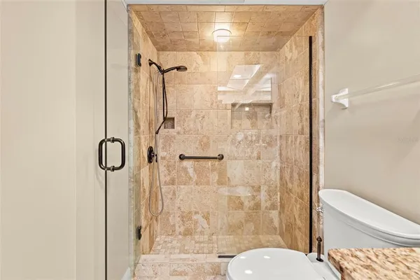a bathroom with a shower