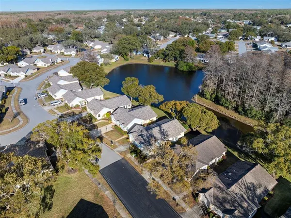a view of a lake from a yard