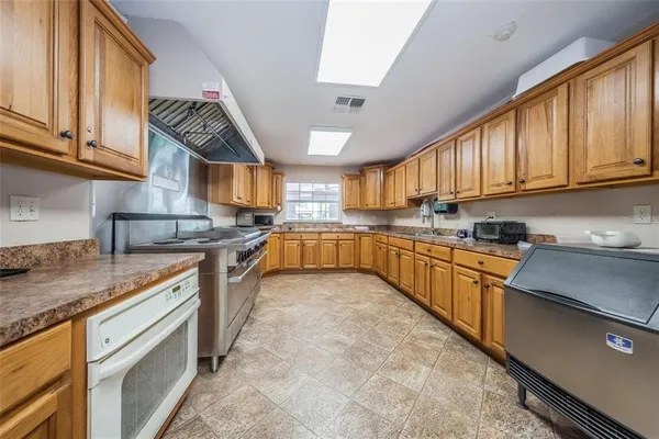 a outdoor space with a large window