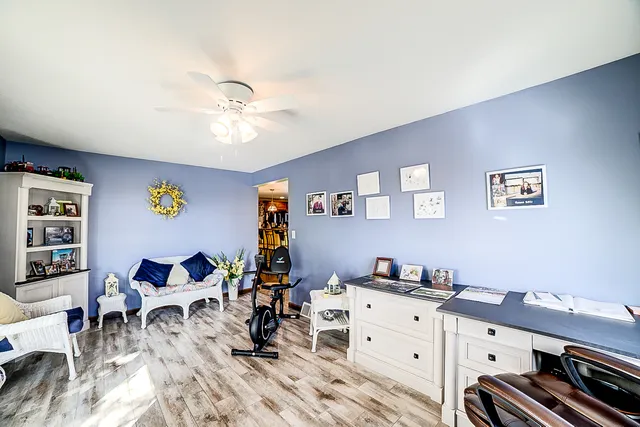 a backyard of a house with lots of green space