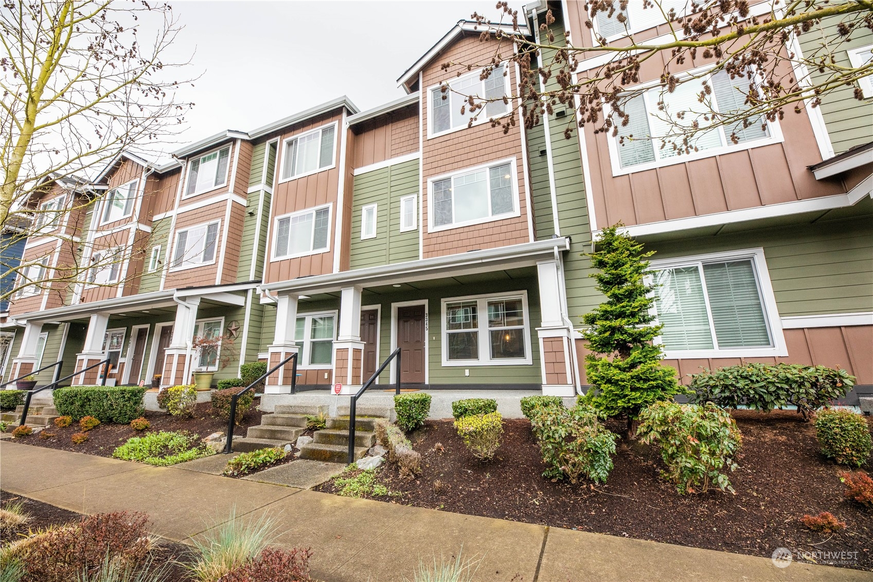 a front view of a building