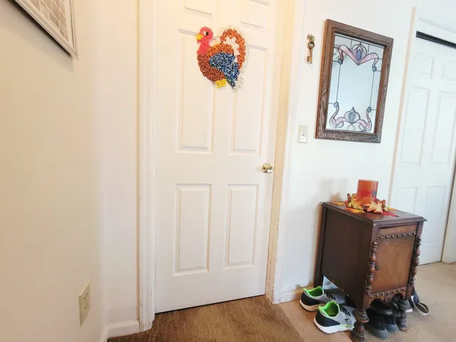 a view of a yard with patio