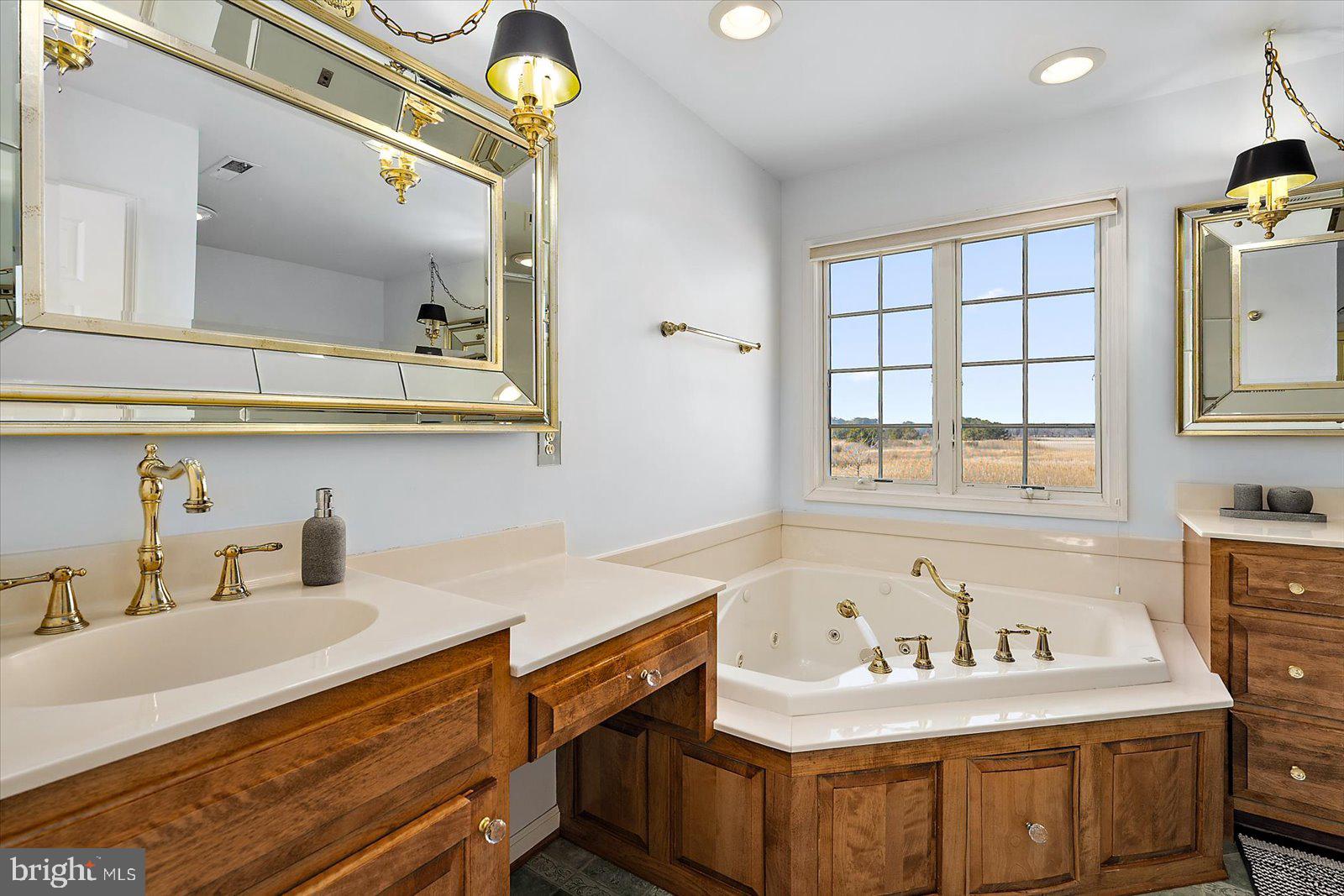 12661 Mallard Landing Road Princess Anne, MD 21853 - Photo 54 of 123 a bathroom with double vanity sink and a mirror