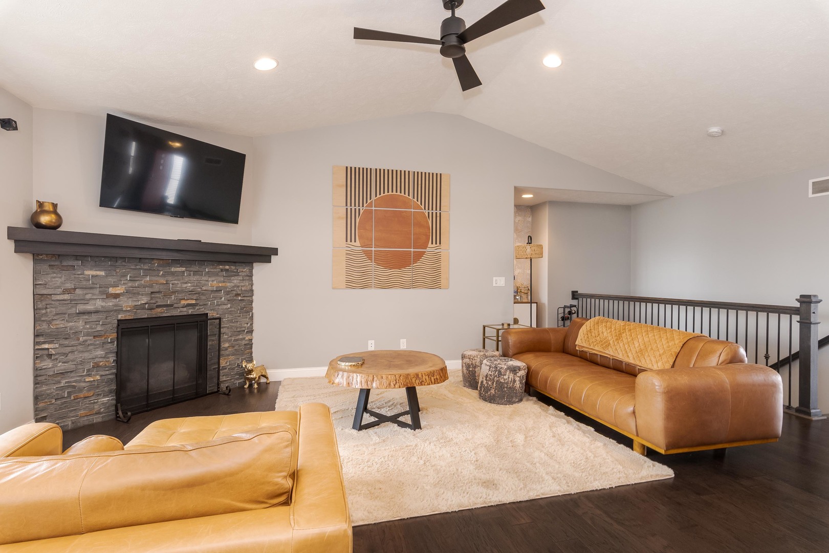 2608 Shale Road Normal, IL 61761 - Photo 8 of 39 a living room with furniture fireplace and flat screen tv