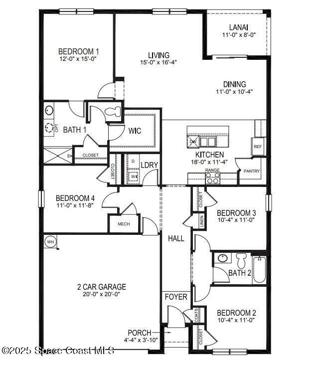 1210 Randy Avenue Southeast Palm Bay, FL 32909 - Photo 34 of 34 CALI FLOORPLAN