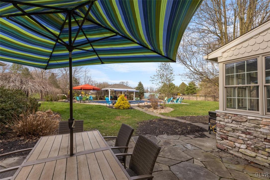 770 Newlins Road East Easton, PA 18040 - Photo 39 of 43 Fenced in outdoor oasis with pool house and kitche