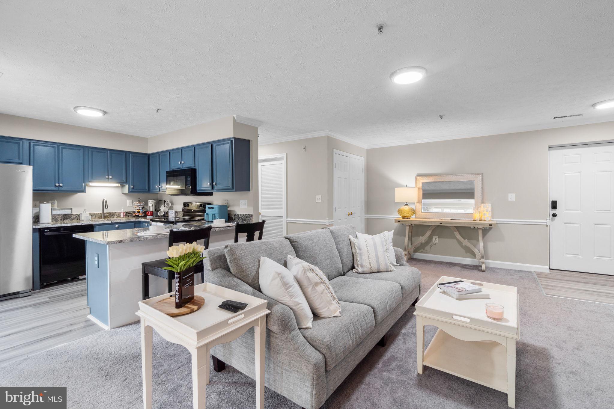 6509 Springwater Court, Unit 6303 Frederick, MD 21701 - Photo 11 of 48 a living room with furniture and kitchen view