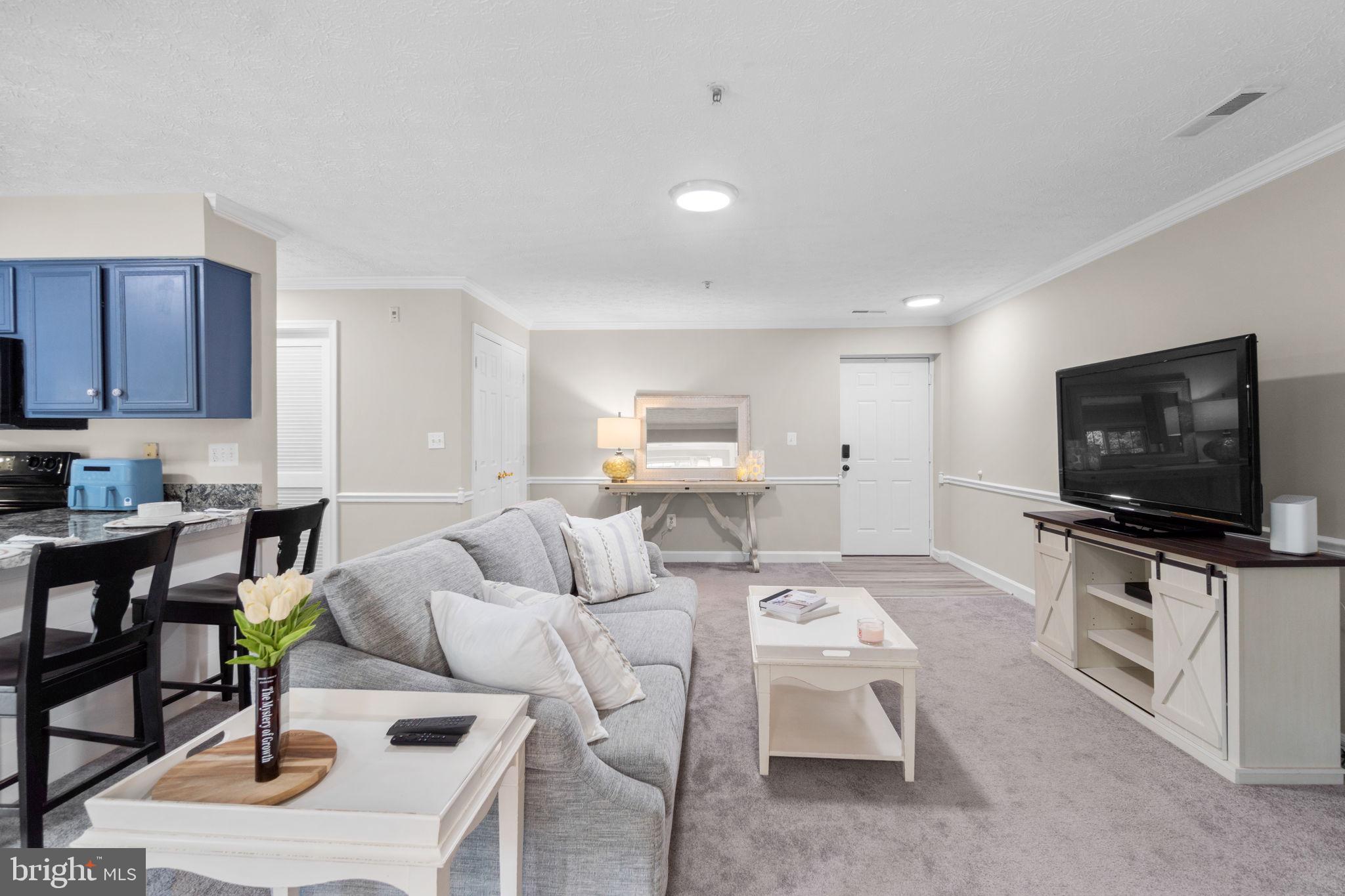 6509 Springwater Court, Unit 6303 Frederick, MD 21701 - Photo 10 of 48 a living room with furniture and a flat screen tv