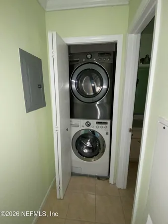 a view of washer and dryer in a utility room