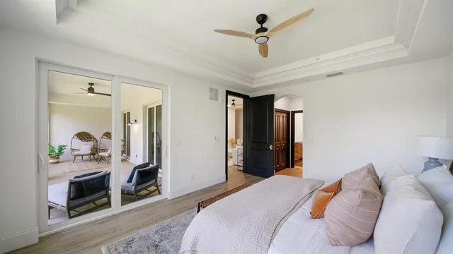 a view of a staircase and white walls