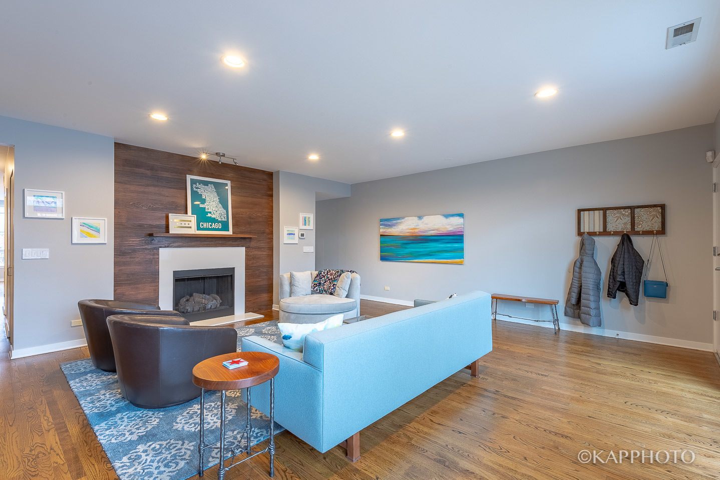 27 North Racine Avenue, Unit 432 Chicago, IL 60607 - Photo 6 of 28 a living room with furniture and a fireplace