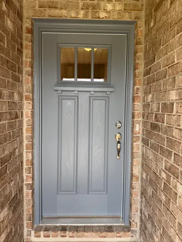 a view of a wooden door