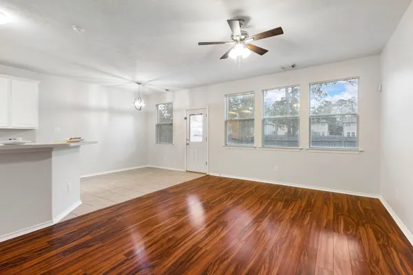 a view of swimming pool from a balcony