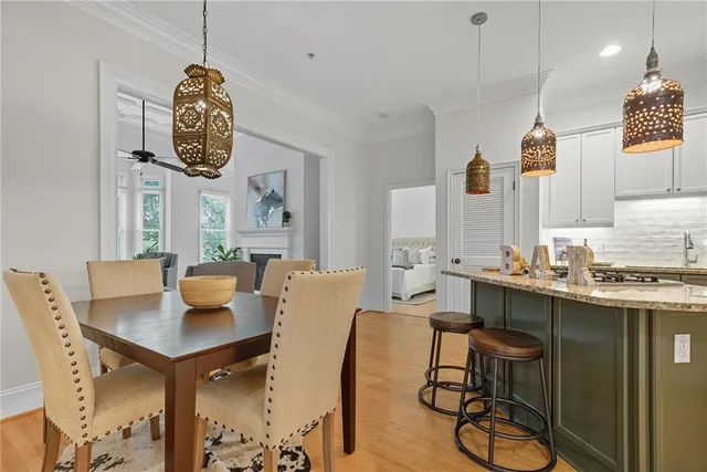 a view of a dining room and livingroom
