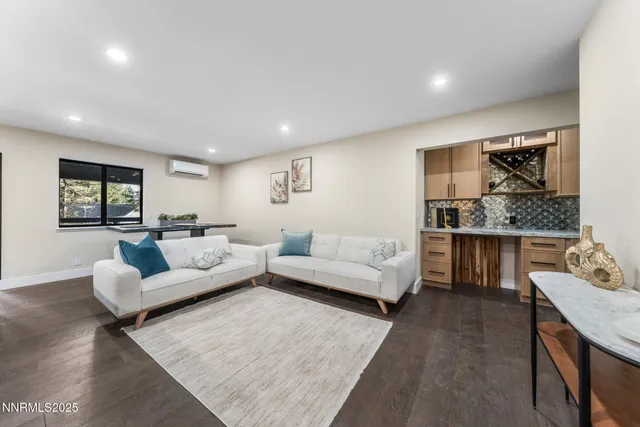 a living room with furniture and a couch