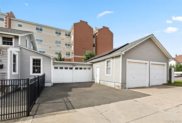 a view of a white building