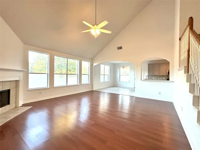 a bathroom with a bathtub and shower