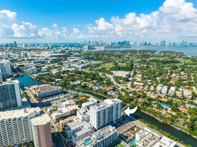 a city view with tall buildings