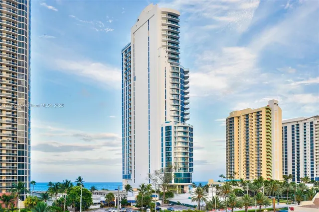 a city view with tall buildings
