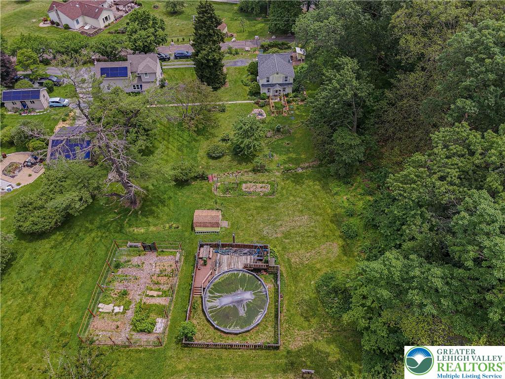 636 School Road Nazareth, PA 18064 - Photo 41 of 60 Aerial of back yard with pool and garden