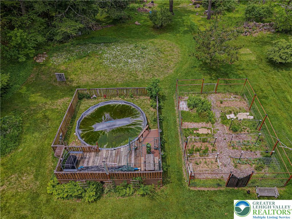 636 School Road Nazareth, PA 18064 - Photo 44 of 60 Aerial of back yard with pool and garden