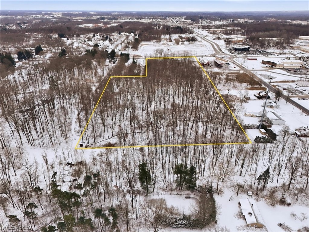 East Turkeyfoot Lake Road Green, OH 44312 - Photo 13 of 15 Snowy aerial view with property boundaries highlighted