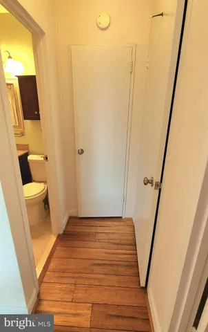 a view of small space with racks on the wall