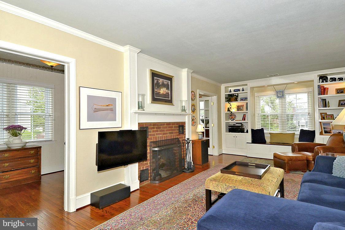 901 Spa Road Annapolis, MD 21401 - Photo 9 of 30 Living Room with Brick Hearth Fireplace