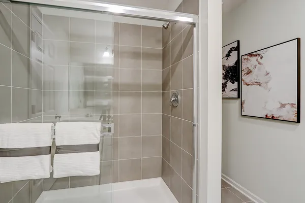 a bathroom with a shower