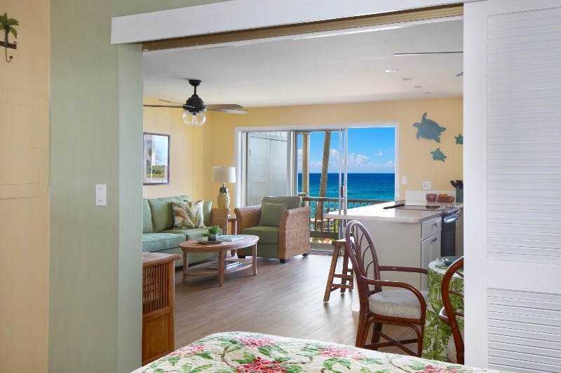 1697 Pe'e Road, Unit 104 Koloa, HI 96756 - Photo 7 of 17 a living room with furniture and a large window