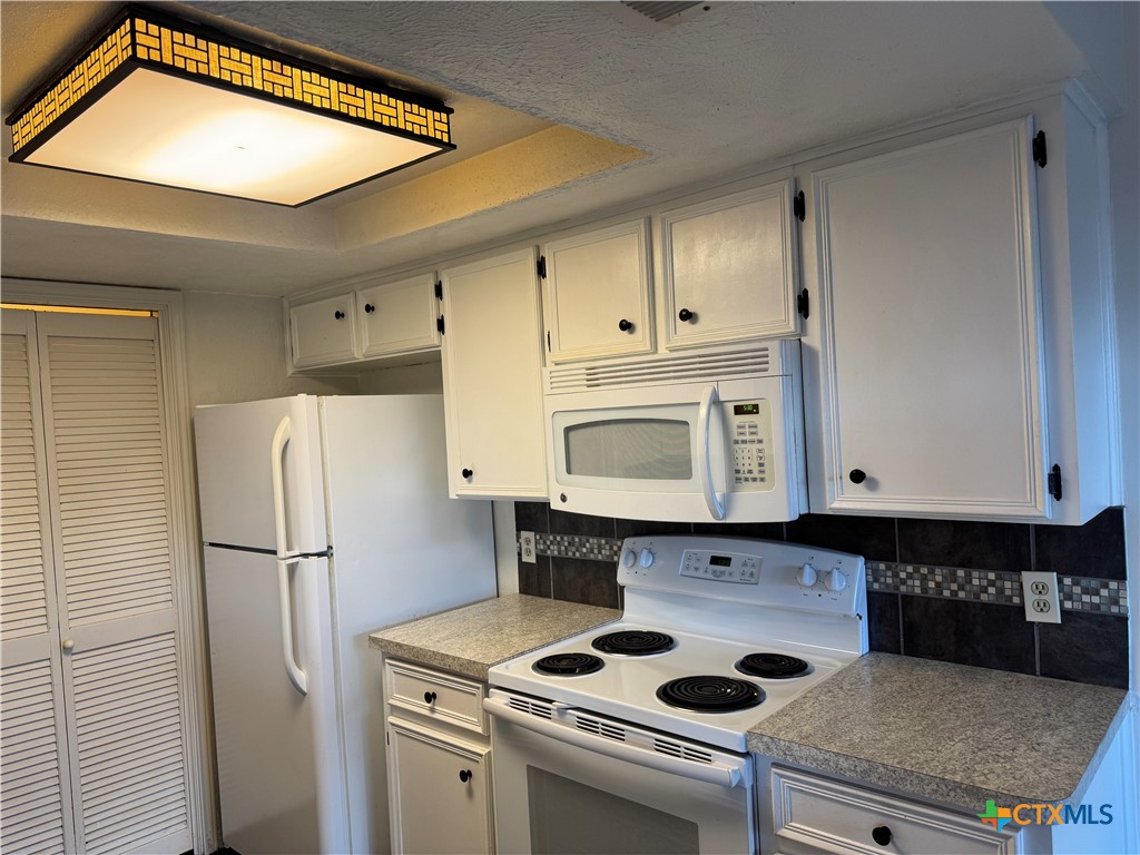 1013 Chestnut Street, Unit D6 San Marcos, TX 78666 - Photo 4 of 13 a kitchen with a refrigerator and a stove