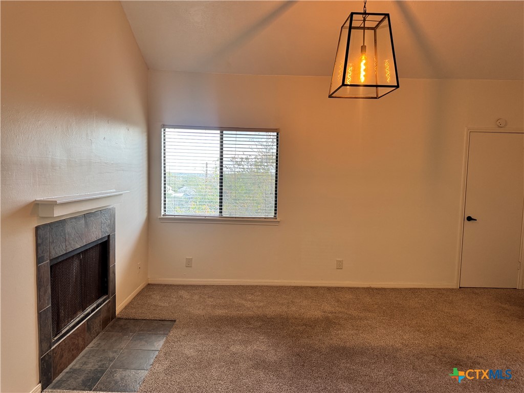 1013 Chestnut Street, Unit D6 San Marcos, TX 78666 - Photo 5 of 13 an empty room with a fireplace and a window