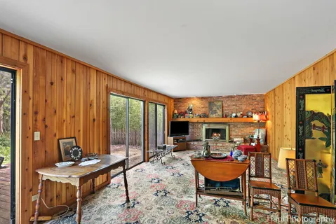 a outdoor space with furniture and garden view