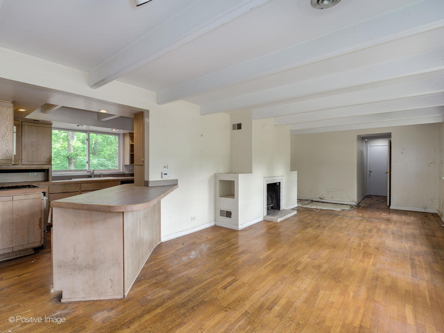 1360 West Everett Road Lake Forest, IL 60045 - Photo 6 of 14 a view of a kitchen with a sink and a fireplace