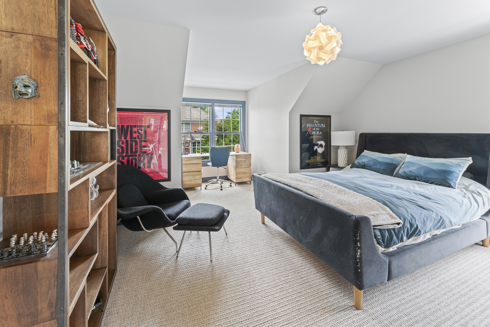 1546 Midway Lane Glenview, IL 60026 - Photo 31 of 46 a spacious bedroom with a bed dresser and a chandelier