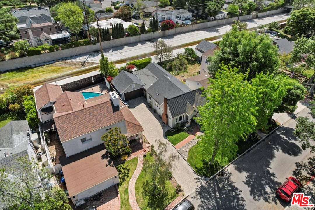 2400 Sylvan Lane Glendale, CA 91208 - Photo 24 of 28 an aerial view of a house with a garden and lake view