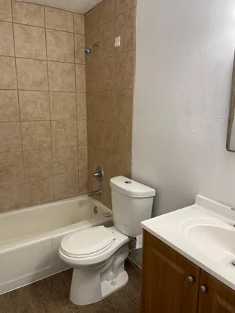a bathroom with a toilet a sink and a bathtub