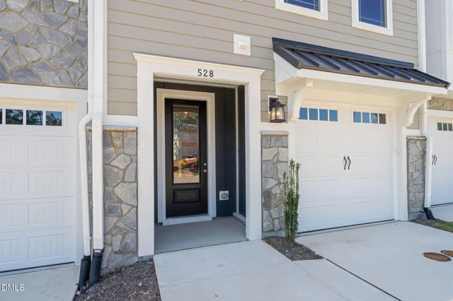 front view of a house with a glass door