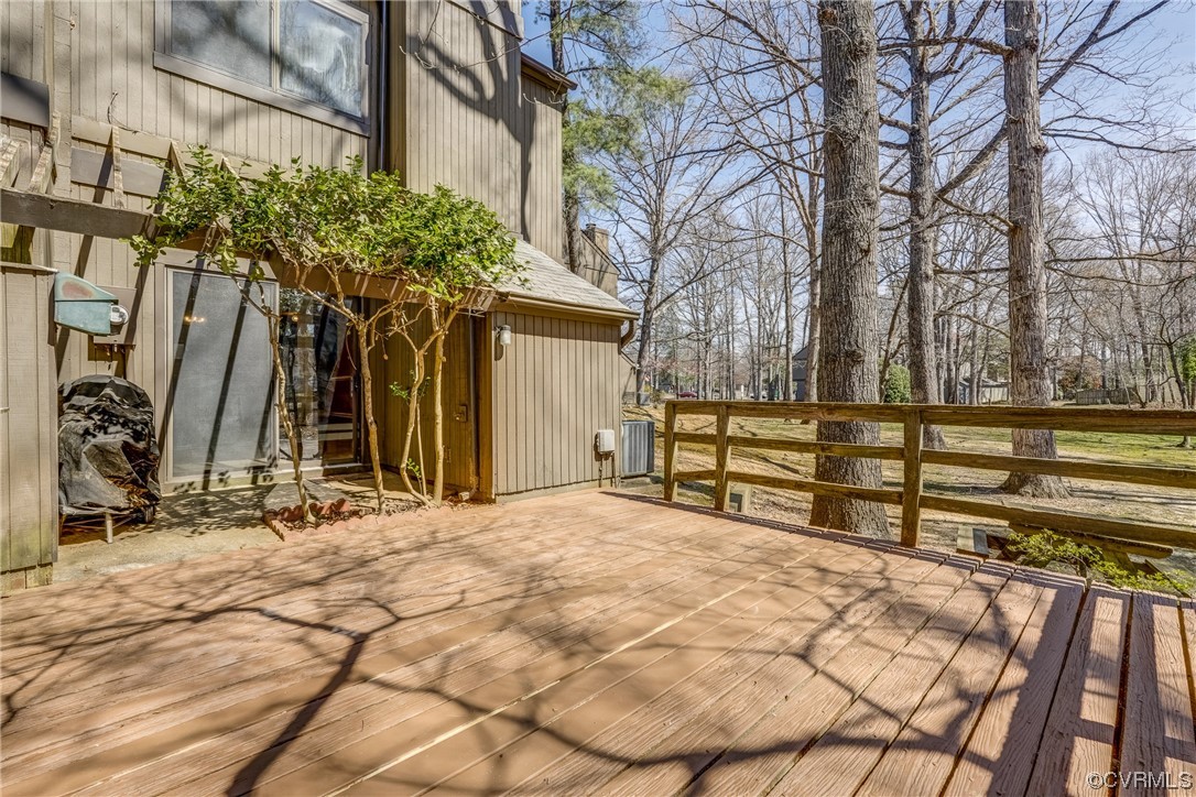 11805 South Briar Patch Drive Midlothian, VA 23113 - Photo 31 of 35 a view of backyard with wooden fence and large trees