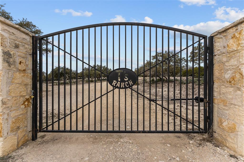 a view of a black gate
