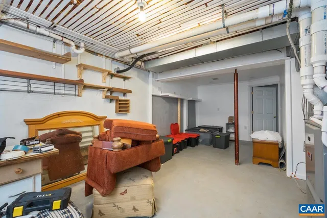 a view of a chair and table in the balcony