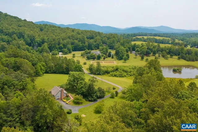 a view of a lake with a mountain in the background