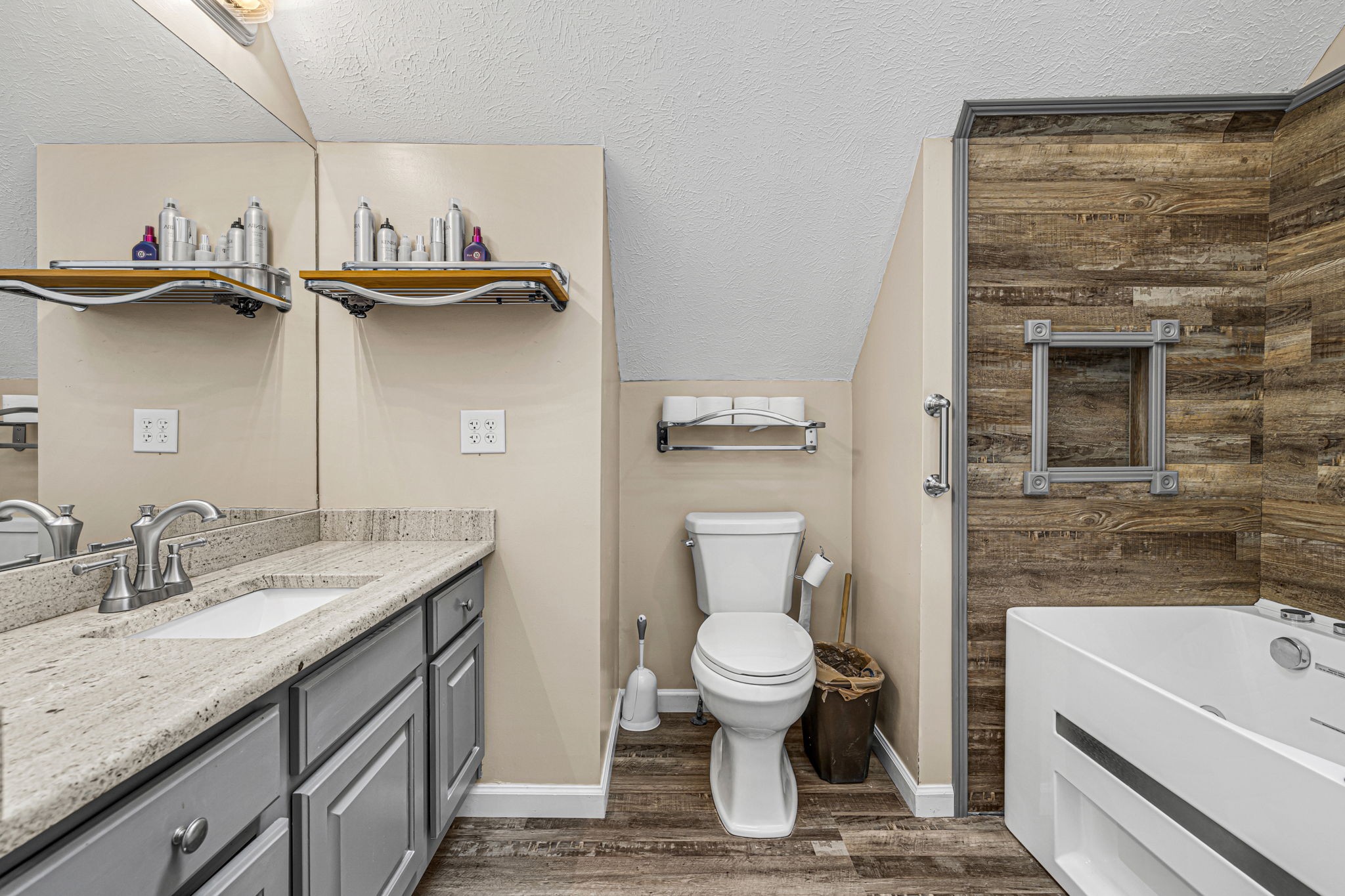670 Still Pond Road Columbia, TN 38401 - Photo 26 of 43 a bathroom with a granite countertop sink toilet and shower