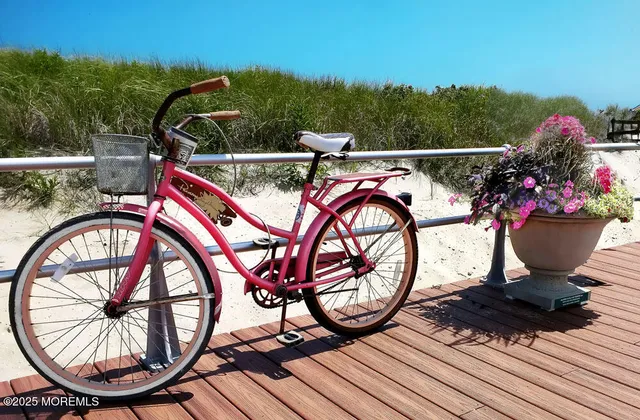 a view of a building with a large window