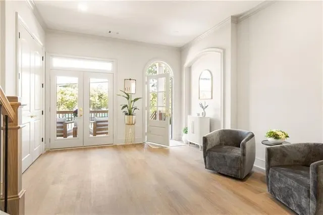 a view of livingroom with furniture and wooden floor
