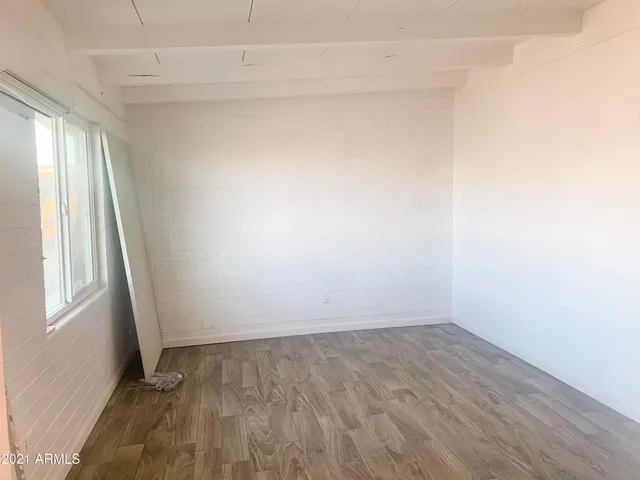 an empty room with a window