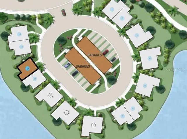 a view of a swimming pool with a table and chairs