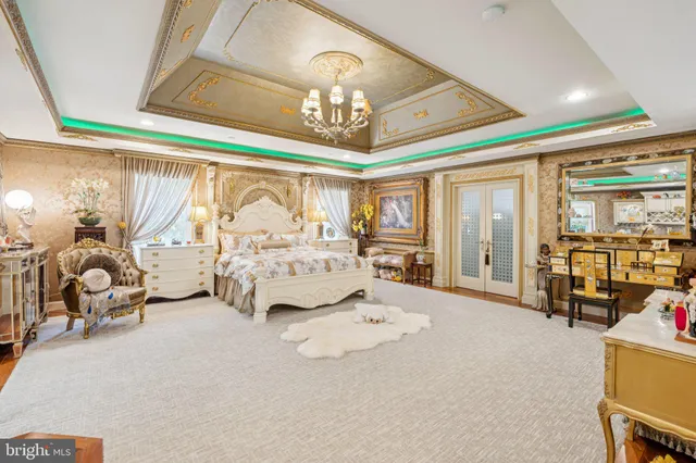 a living room with large window